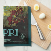 イタリア，カプリ，ヴィンテージ旅行ポスターアートイタリア キッチンタオル (四つ折り)