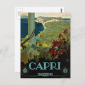 イタリア，カプリ，ヴィンテージ旅行ポスターアートイタリア ポストカード (正面/裏面)
