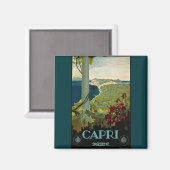 イタリア,カプリ,ヴィンテージ旅行ポスターアートイタリア マグネット (正面/裏面)