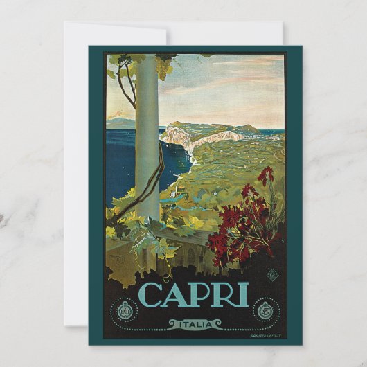 イタリア，カプリ，ヴィンテージ旅行ポスターアートイタリア 招待状 (正面)