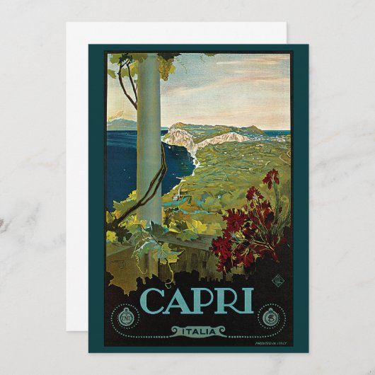 イタリア，カプリ，ヴィンテージ旅行ポスターアートイタリア 招待状 (正面/裏面)