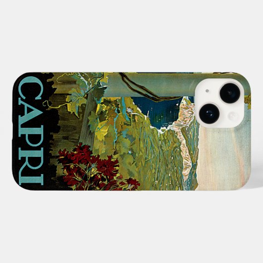 イタリア,カプリ,ヴィンテージ旅行ポスターアートイタリア Case-Mate iPhoneケース (裏面 (横))