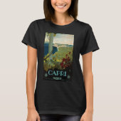 イタリア,カプリ,ヴィンテージ旅行ポスターアートイタリア Tシャツ (正面)