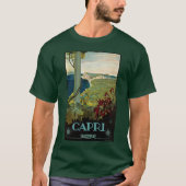 イタリア,カプリ,ヴィンテージ旅行ポスターアートイタリア Tシャツ (正面)