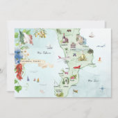 イタリア，カラブリア | 宛先ウェディングマップ 招待状 (正面)