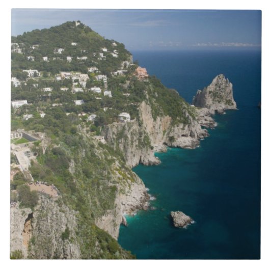 イタリア、カンパニア州(ナポリ湾)、カプリ島: タイル (正面)