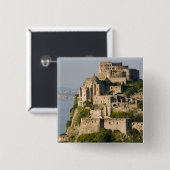 イタリア，カンパニア，ナポリ湾)，イスキア， 缶バッジ (正面&裏面)