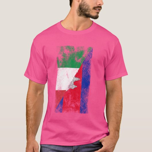 イタリア カンボジア 旗 - イタリア人 カンボジア人 Tシャツ (正面)