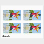 イタリア，ガルダランドの像 長方形シール (シート)