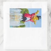 イタリア，ガルダランドの像 長方形シール (バッグ)