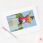 イタリア，ガルダランドの像 長方形シール (封筒)