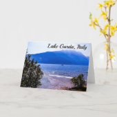 イタリア·ガルダ湖ビーチの写真 カード (黄色い花)