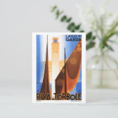 イタリア・ガルダ湖ヴィンテージのポスター復元 ポストカード (スタンド正面)