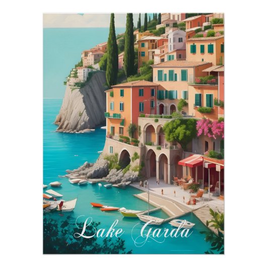 イタリア ガルダ湖 旅行ポスター ポスター (正面)