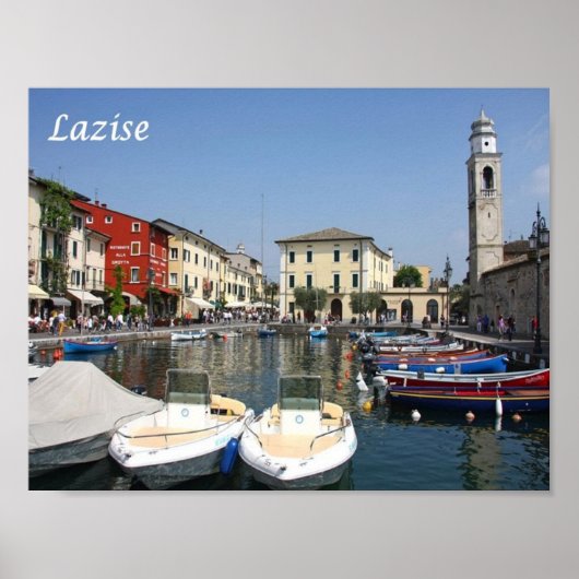 イタリア – ガルダ湖 – Lazise – ポート –  ポスター (正面)