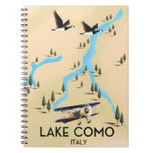 イタリア コモ湖の地図 旅行ポスター ノートブック (正面)