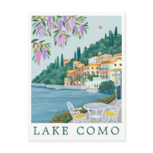 イタリア コモ湖の旅のイラスト