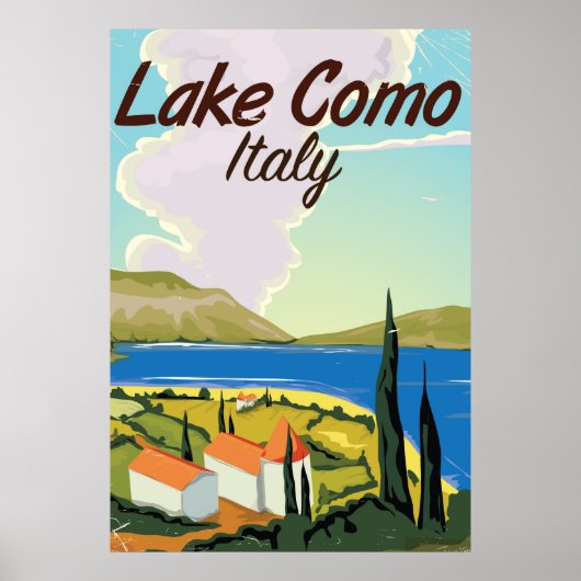 イタリア コモ湖の旅行ポスター ポスター (正面)