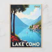 イタリア コモ湖の旅行ポスター, ポストカード (正面)