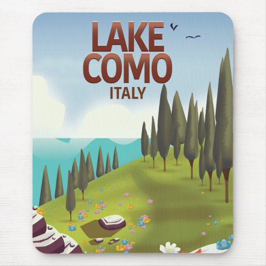 イタリア コモ湖の旅行絵葉書。 マウスパッド (正面)