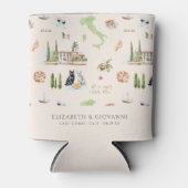 イタリア コモ湖の結婚式 イラスト 缶クーラー (正面)