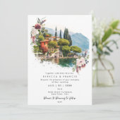 イタリア コモ湖の花の結婚式招待状 招待状 (スタンド正面)