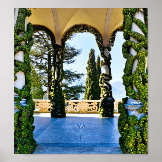 イタリア,コモ湖,ロマンチックなヴィラデルバルビアナロ ポスター (正面)