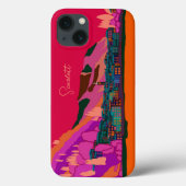イタリア コモ湖 ヴァレンナ 夜景 イラスト 旅行 Case-Mate iPhoneケース (裏面)