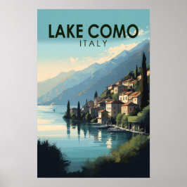 イタリア コモ湖 旅行 アート ヴィンテージ ポスター
