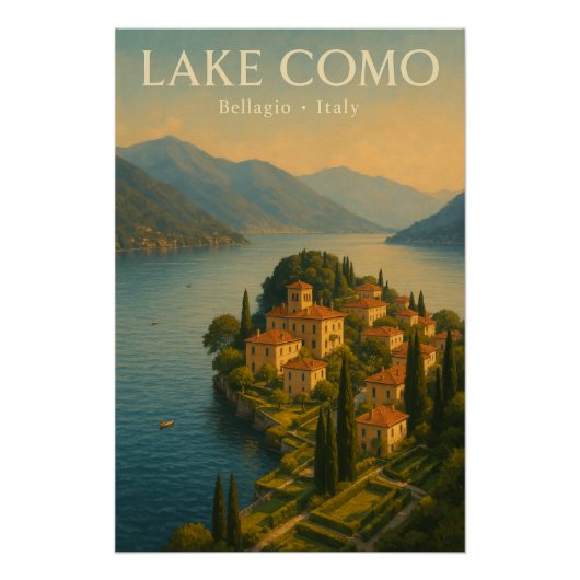イタリア コモ湖 旅行 ポスター (正面)