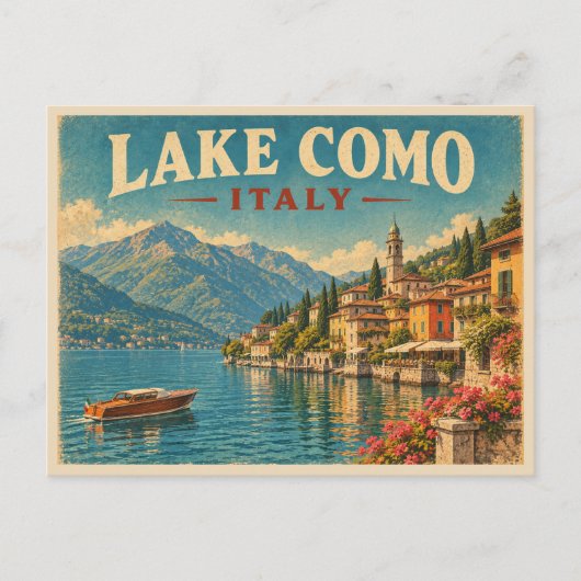 イタリア コモ湖 旅行 ポストカード (正面)