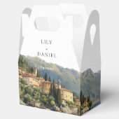 イタリア コモ湖 水彩 結婚式 お礼ボックス フェイバーボックス (オープン)