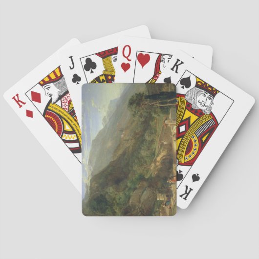 イタリア・コモ湖，1861年，オリーブ・グローブズアット・バレンナ（オ） トランプ (裏面)