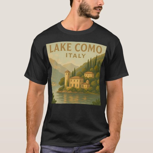 イタリア コモ湖 Tシャツ (正面)