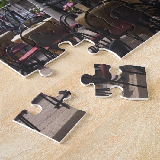 イタリア、コモ省、ベラジオ。レイクサイドカフェ。 ジグソーパズル (側面)