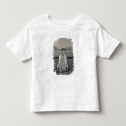 イタリア コモ県 トレメッツォ 湖の桟橋 トドラーTシャツ (正面)