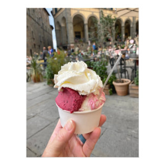 イタリア，コルトナのジェラート フォトプリント           