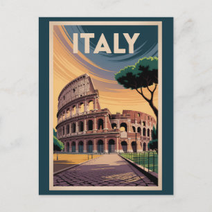 イタリア コロッセオ イラスト 旅行 アート ヴィンテージ ポストカード