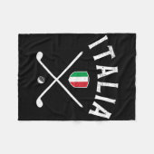 イタリア ゴルフ - イタリア国旗 ゴルフティー フリースブランケット (正面(横))