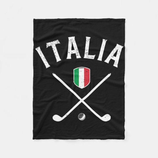 イタリア ゴルフ - イタリア国旗 ゴルフティー フリースブランケット (正面)
