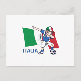 イタリア サッカー ファン キッズ ダブリングスクールボーイ ポストカード