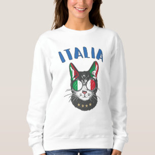 イタリア サッカー 猫 マスコット イタリア ファン フラッグ スウェットシャツ