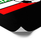 イタリア サッカーTシャツ イタリア国旗 色 サッカー Tシャツ ポスター (角)