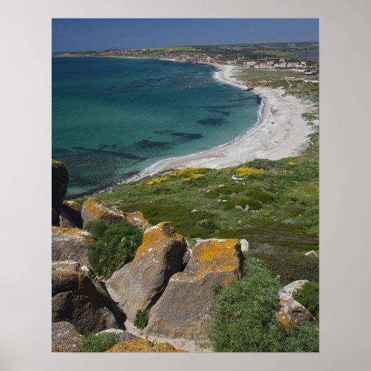 イタリア, サルデーニャ島, タッロス, スペイン風の景色 ポスター (正面)
