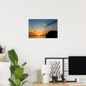 イタリア，サルデーニャ，アルゲーロ，カポ・カシア島の夕日 ポスター (ホームオフィス)