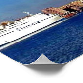 イタリア – サルデーニャ – カリアリ – ハーバー – ポスター (角)