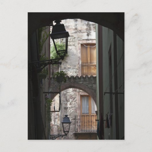 イタリア,サルデーニャ,ボサ。通り詳細。 ポストカード (正面)