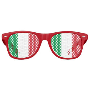 イタリア サングラス、パーティー用サングラス、イタリア国旗 レトロサングラス