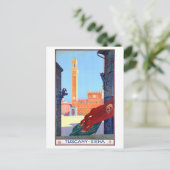 イタリア・シエナ・ヴィンテージ旅行ポスター復元 ポストカード (スタンド正面)