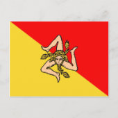 イタリア、シシリーのシシリアの旗 ポストカード (正面)